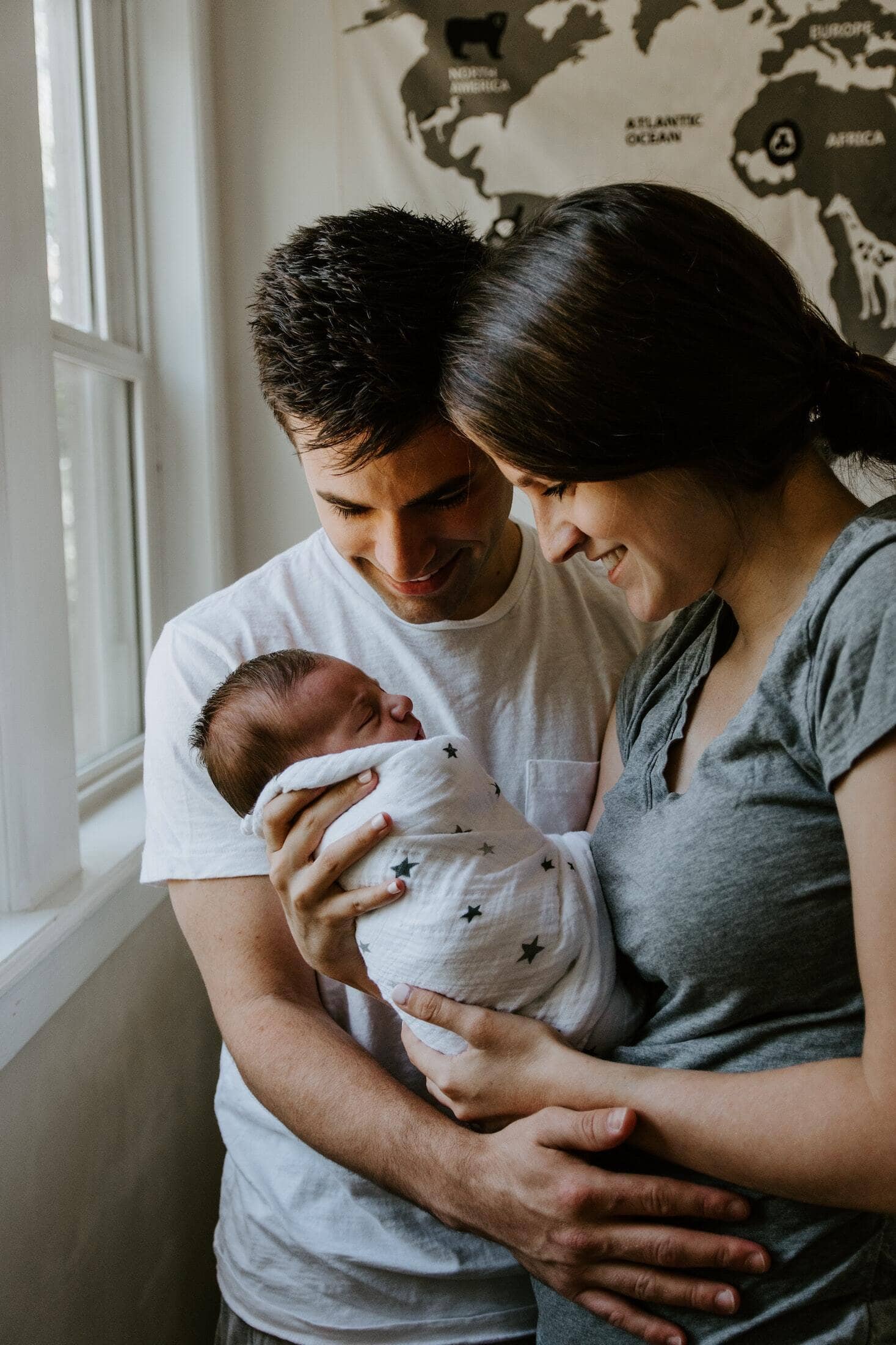 Couple holding baby