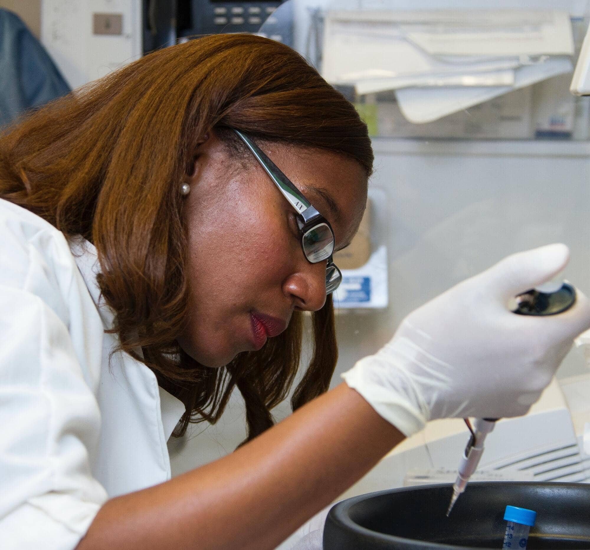 Female lab technician working in the lab
