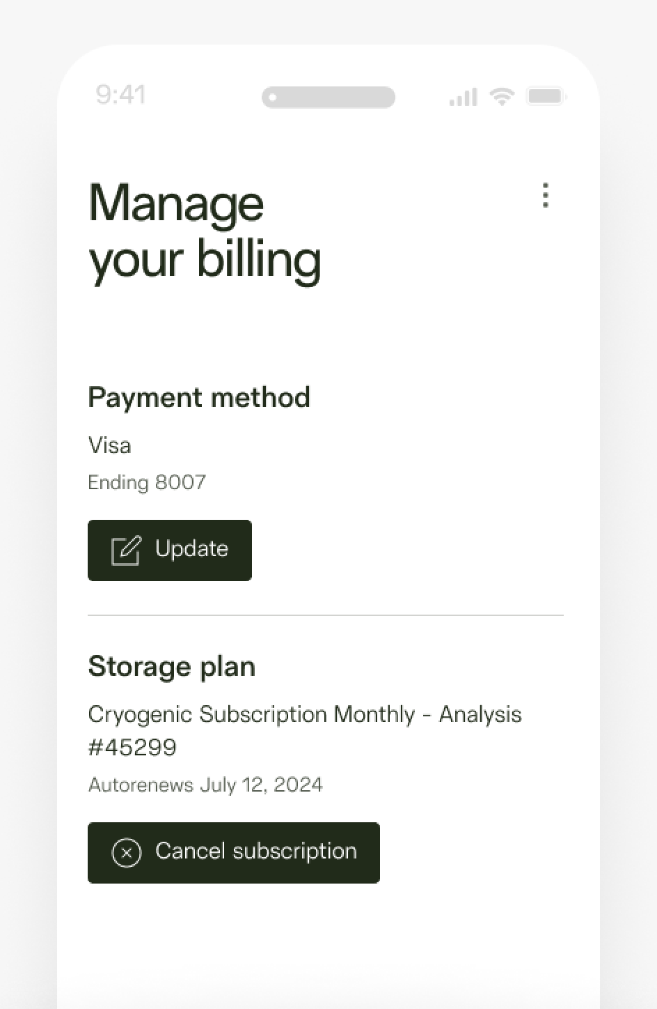 Manage your billing