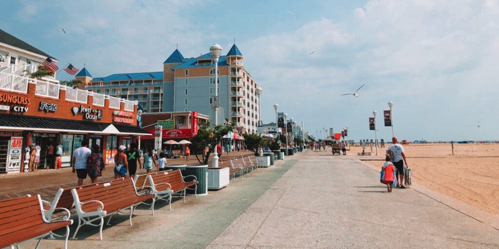 Maryland boardwalk and beach